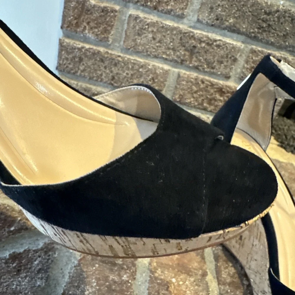 Charles by‎ Charles David Lois Women's Sandal Cork Platform Sz8.5 Black #145